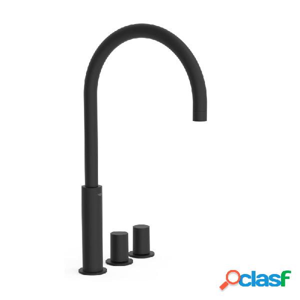 Bimando lavabo de repisa tres exclusive study 453mm negro