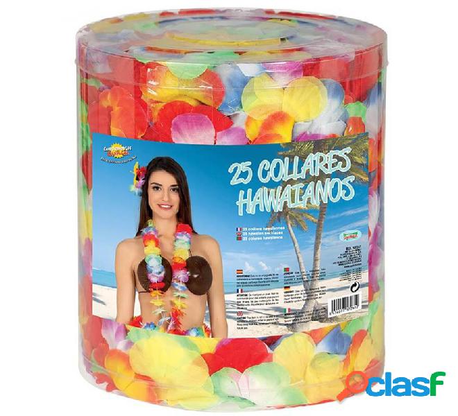 Bote de 25 Collares Hawaianos Multicolor