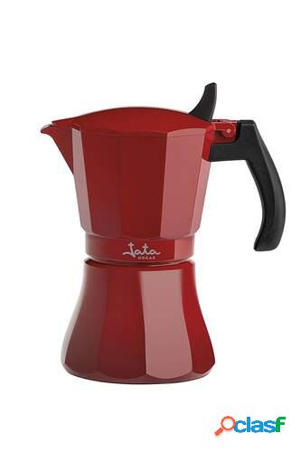 Cafetera Italiana Jata Vulcano Roja 6 Tazas