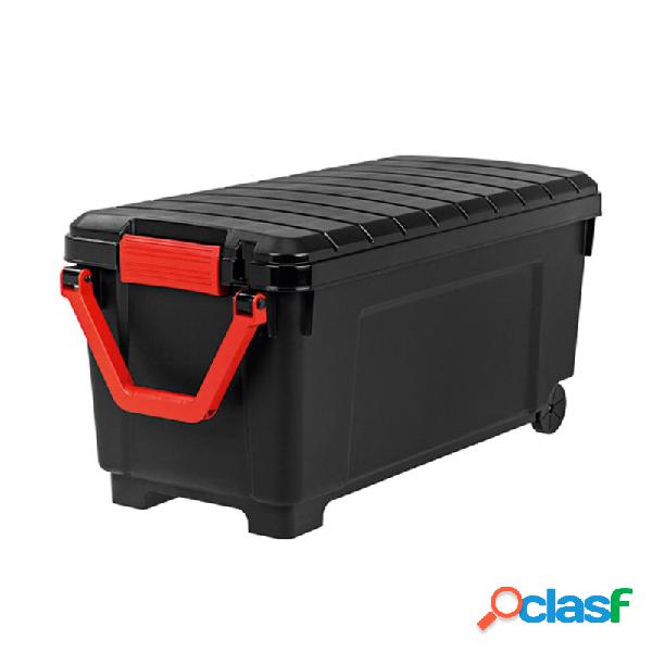 Caja organizadora terry asa y ruedas negra 170l