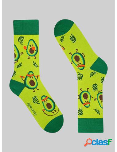 Calcetines Verde Unisex Aguacate Deportista Largos Verde