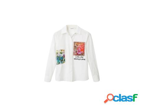 Camisa DESIGUAL Algodón Mujer (XS - Blanco)