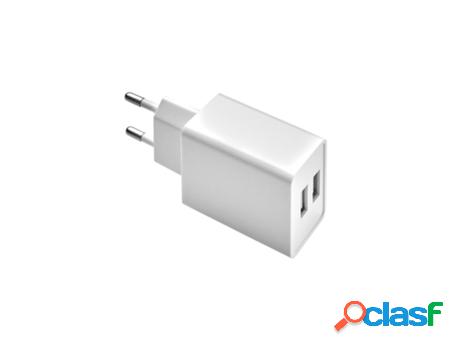 Cargador usb dos tomas 2.1 amperios. 5 v. adaptador enchufe