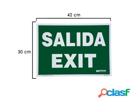 Cartel / señal fluorescente salida exit 30x42 cm.