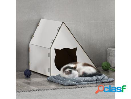 Caseta para Gatos [EN.CASA] (40 x 42 x 40 cm - MDF - Blanco)