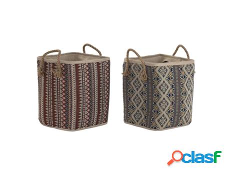 Cesta Dkd Home Decor Jute (31 X 31 X 45 Cm) (2 Unidades)