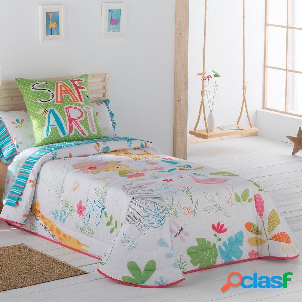 Colcha Bouti Infantil Estampada. Modelo Zoo - Cama 90 cm