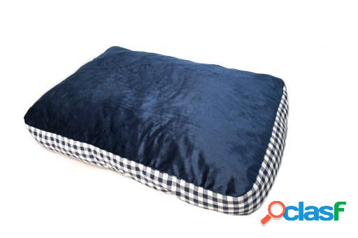 Colchón Confort de Cuadros Azul Marino para Perros 100x70