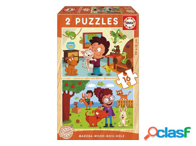 Conjunto de 2 Puzzles EDUCA BORRAS Animales Domestico (16