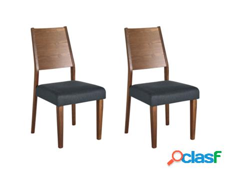 Conjunto de 2 Sillas BELIANI Elmira (Madera - Marrón -)