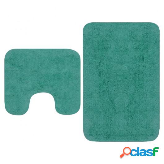Conjunto de alfombras de baño de tela 2 piezas turquesa
