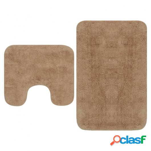 Conjunto de alfombrillas de baño de tela 2 piezas beige