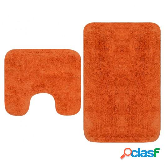 Conjunto de alfombrillas de baño de tela 2 piezas naranja