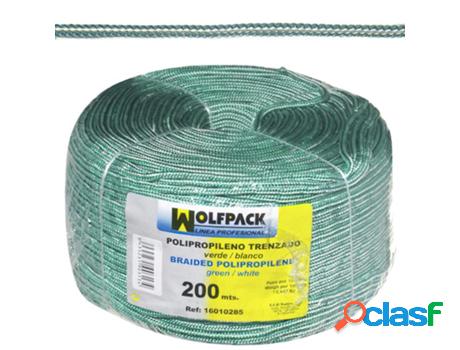 Cuerda trenzada polipropileno blanca / verde (bobina 200 m.)
