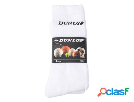 Dunlop 41-45 White Sports Socks 3 Unidades