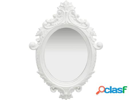 Espejo de Pared VIDAXL Poliuretano (Blanco - 56x76 cm)