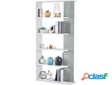 Estantería HABITDESIGN Alida (Blanco Artik - Gris Cemento -