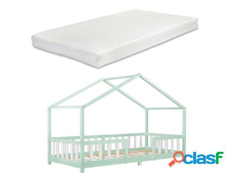 Estructura de Cama Infantil [EN.CASA] (Blanco - Madera -