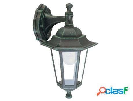 Farol jardín hexagonal verde soporte alto