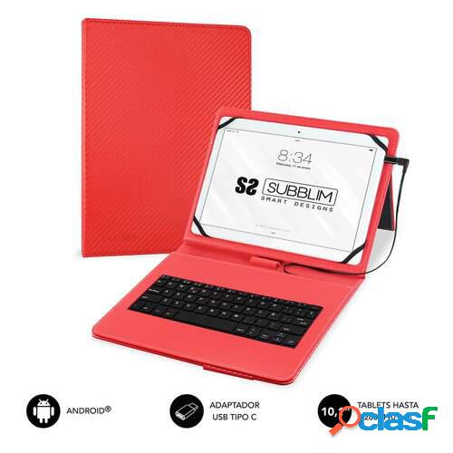 Funda y Teclado USB Subblim Keytab Pro Roja