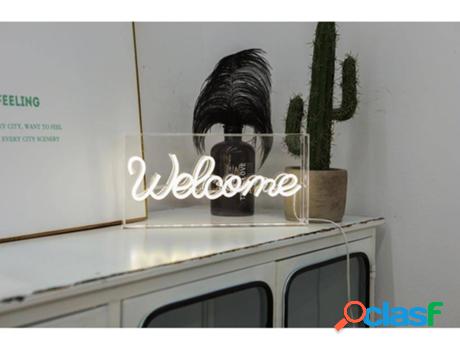 Iluminación de Pared OZAIA Welcome (Blanco - Plástico y