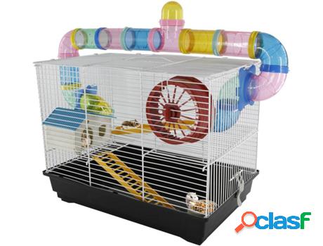 Jaula para Hamsters PAWHUT (Multicolor - 62x29x52cm - Metal)