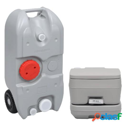 Juego de inodoro portátil y tanque de agua para camping
