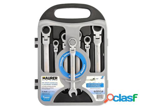 Juego de llaves combinadas con carraca 7 piezas din3113,