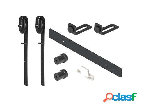 Kit puerta granero nylon 1.8 m 30x5 negro kit 1,8 mt
