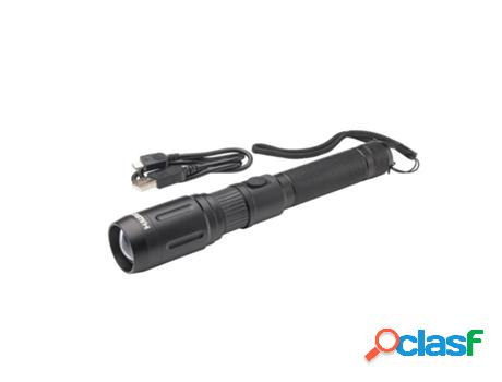 Linterna led recargable 3 funciones con zoom, 500 lumenes.