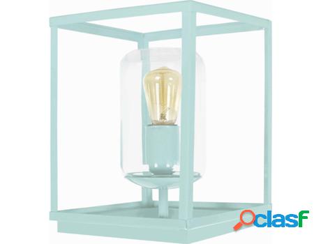 Lámpara de Mesa TOSEL Hesse (Azul Cilíndrico, Transparente