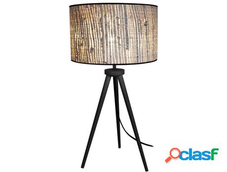 Lámpara de Mesa TOSEL Jute (Negro, Yute - E27 - Máx. 40W -