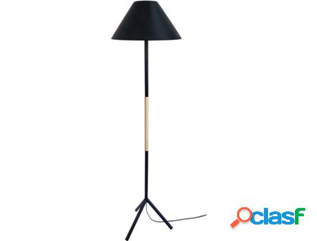 Lámpara de Pie TOSEL Trident C (Negro Natural, Cilíndrico