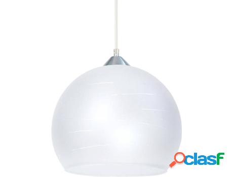 Lámpara de Suspensión TOSEL Globe Lignes (Blanco Satén -