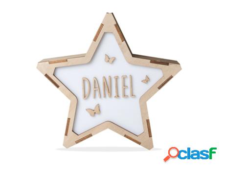 Luz Quitamiedos VINTIUN (Madera - Blanco - 25 x 25 x 6 cm)