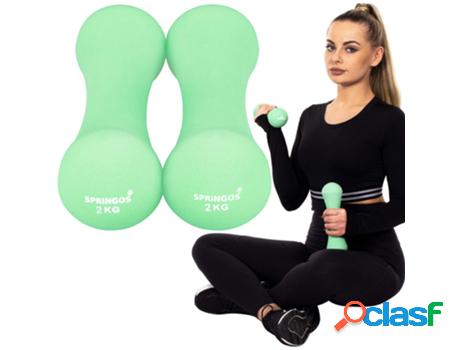 Mancuernas de neopreno 2x 2 kg Pesas de fitness ideales para