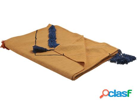 Manta BELIANI Shimla (Algodón - Naranja - 180 x 130 x 1 cm)