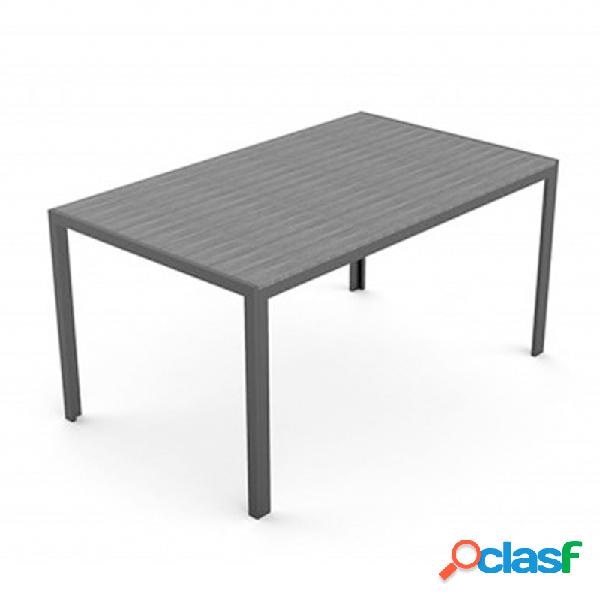 Mesa aluminio polywood negra 150 x 90 cm