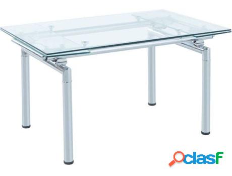 Mesa de Comedor ABECEDARIO cromo (Metal, Vidrio - 140 a 200