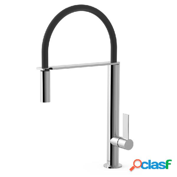 Monomando cocina tres exclusive caño flexible cromo