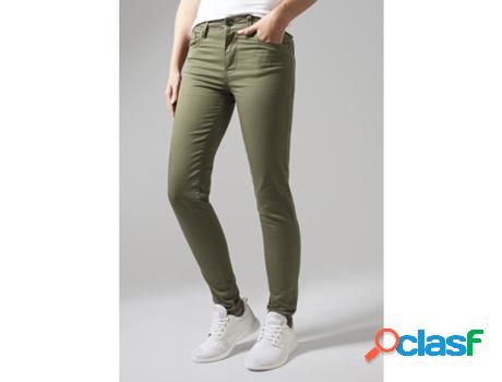 Pantalones URBAN CLASSICS Baumwolle Mujer (26 - Verde)