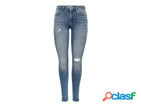 Pantalones Vaqueros ONLY Mujer (XLx34 - Azul)