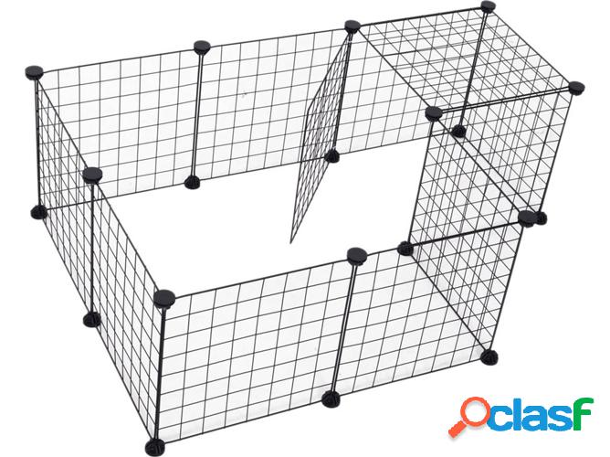 Parque para Gatos y Roedoes PAWHUT 12 Paneles (Negro -