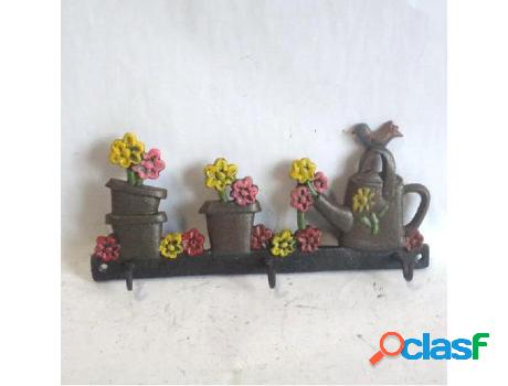 Perchero 3 perchas hierro decorado 545a