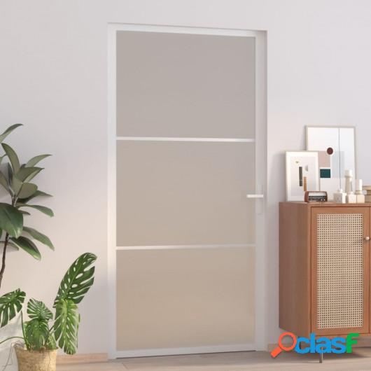 Puerta interior de vidrio y aluminio blanco mate 102,5x201,5