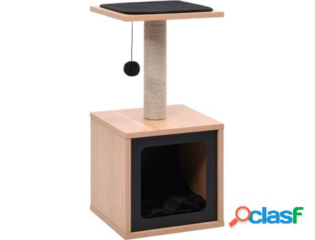 Rascador para Gatos VIDAXL (Marrón - 30 x 30 x 62 cm - MDF)