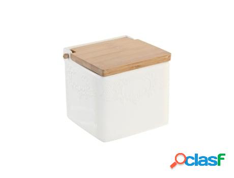 Sal Y Tapa DKD HOME DECOR Porcelana Natural Bambú Blanco