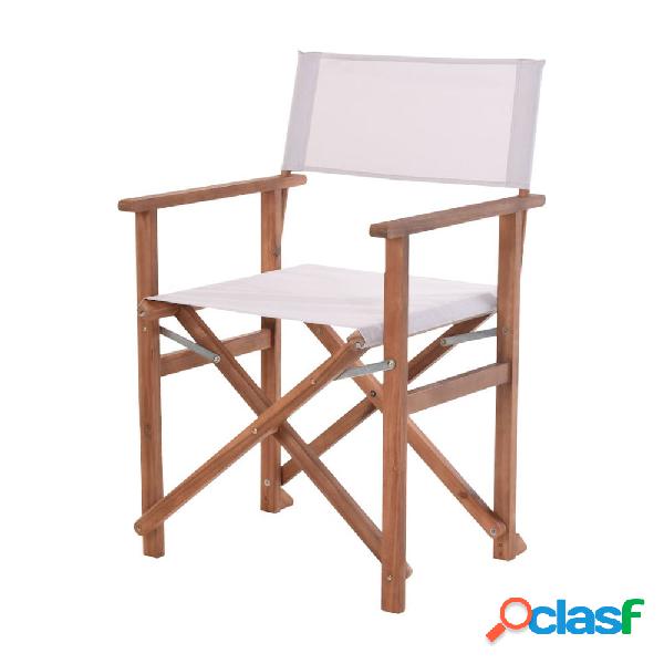 Silla de director plegable de madera de acacia 72x52cm