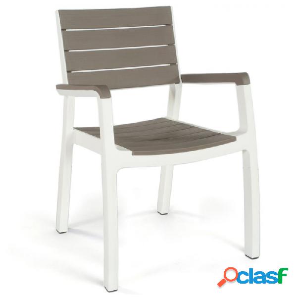 Silla de jardin resina rattan keter harmony con reposabrazos