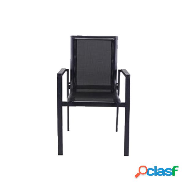 Sillon aluminio qf plus textilene negro